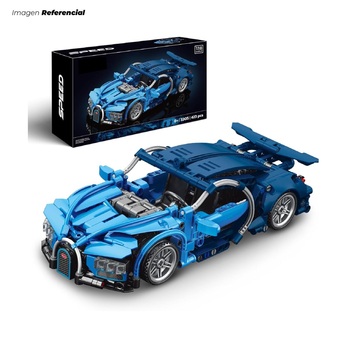 GENERICO - Set de Bloques Genérico Auto Deportivo Azul de 423 Piezas