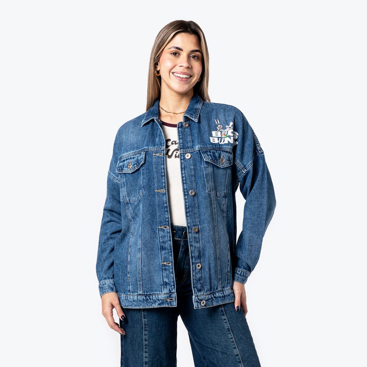 PIONIER - Casaca Denim Cielo-Looney Mujer