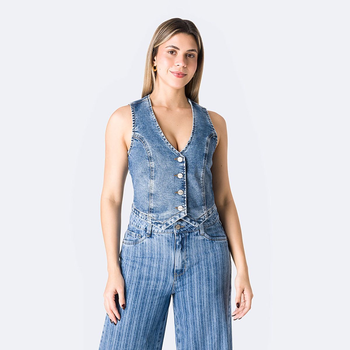 PIONIER - Chaleco Chaleco Denim Stretch Medelit Mujer