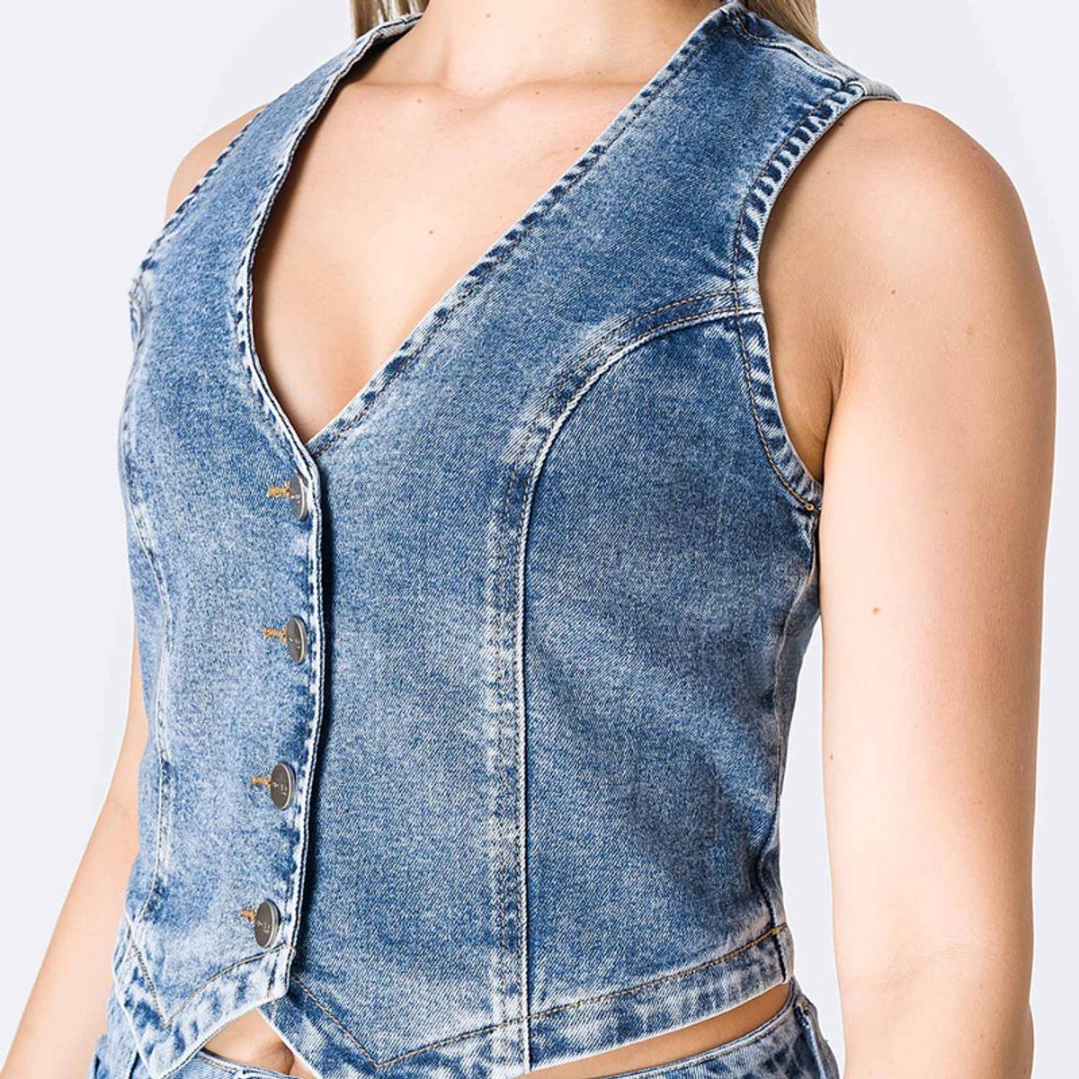PIONIER - Chaleco Chaleco Denim Stretch Medelit Mujer