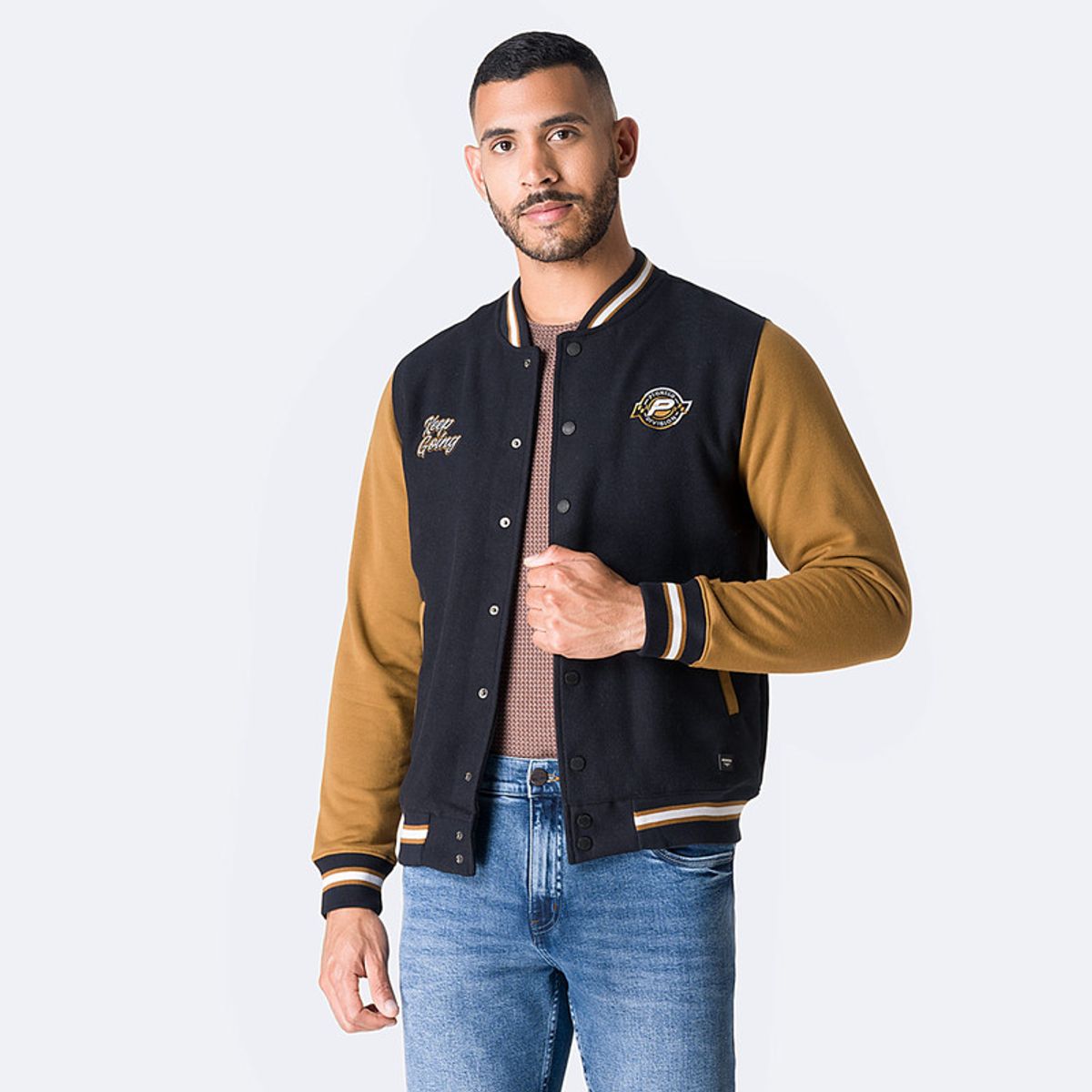 PIONIER - Polera Zipper Franela Kloyer Hombre