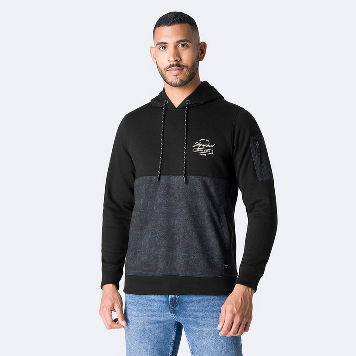 PIONIER - Polera Hoodie Franela Terser Hombre