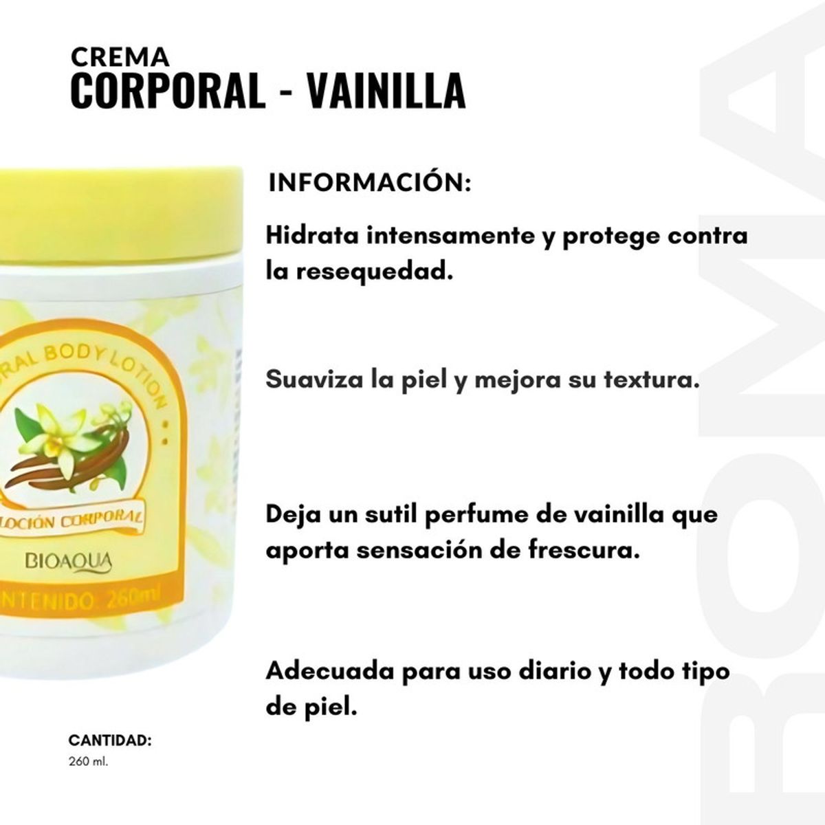 BIOAQUA - PACK 2 CREMA CORPORAL VAINILLA 260ML BIOAQUA