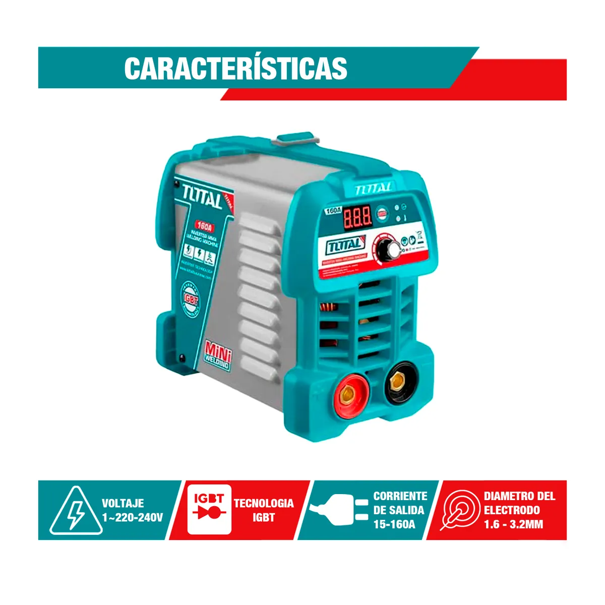 TOTAL TOOLS - Maquina Soldar Inverter Mma 15-160a Lcd E16-32 - Tw216049
