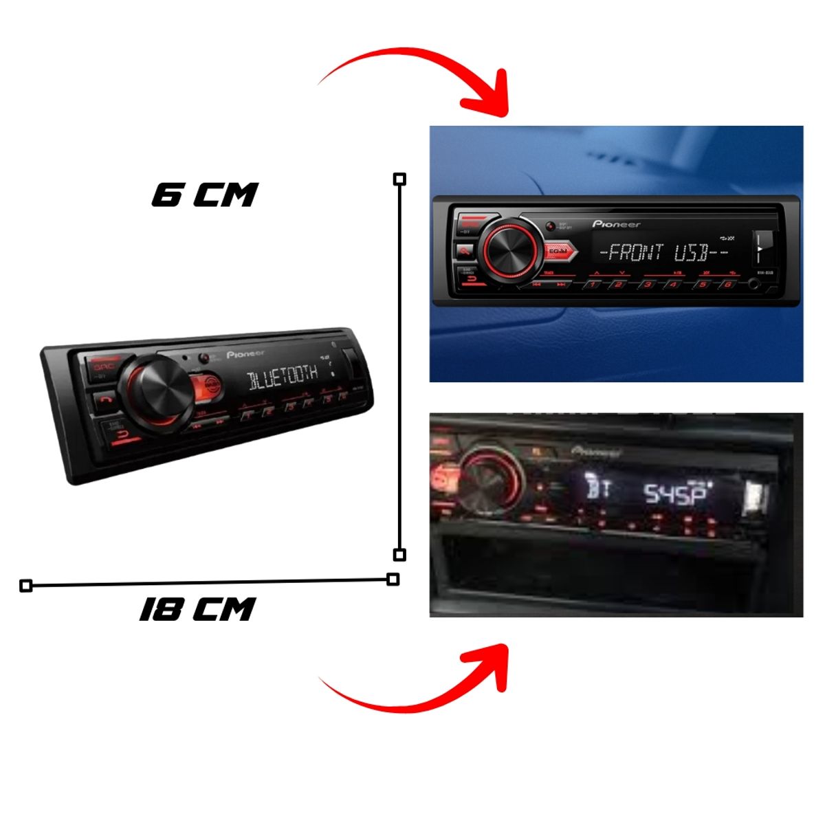 PIONEER - AUTORADIO BLUETOOTH MVH-S215BT PIONEER