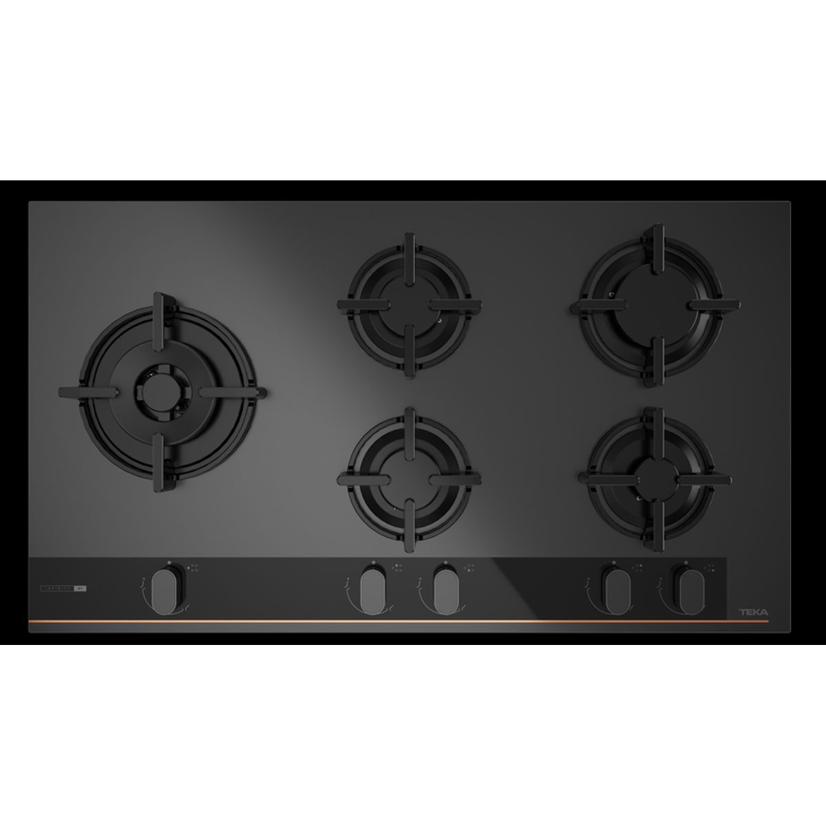 TEKA - Cocina Empotrable a Gas 5 Hornillas 90cm Infinity G1 GBC 95-G1 Negro