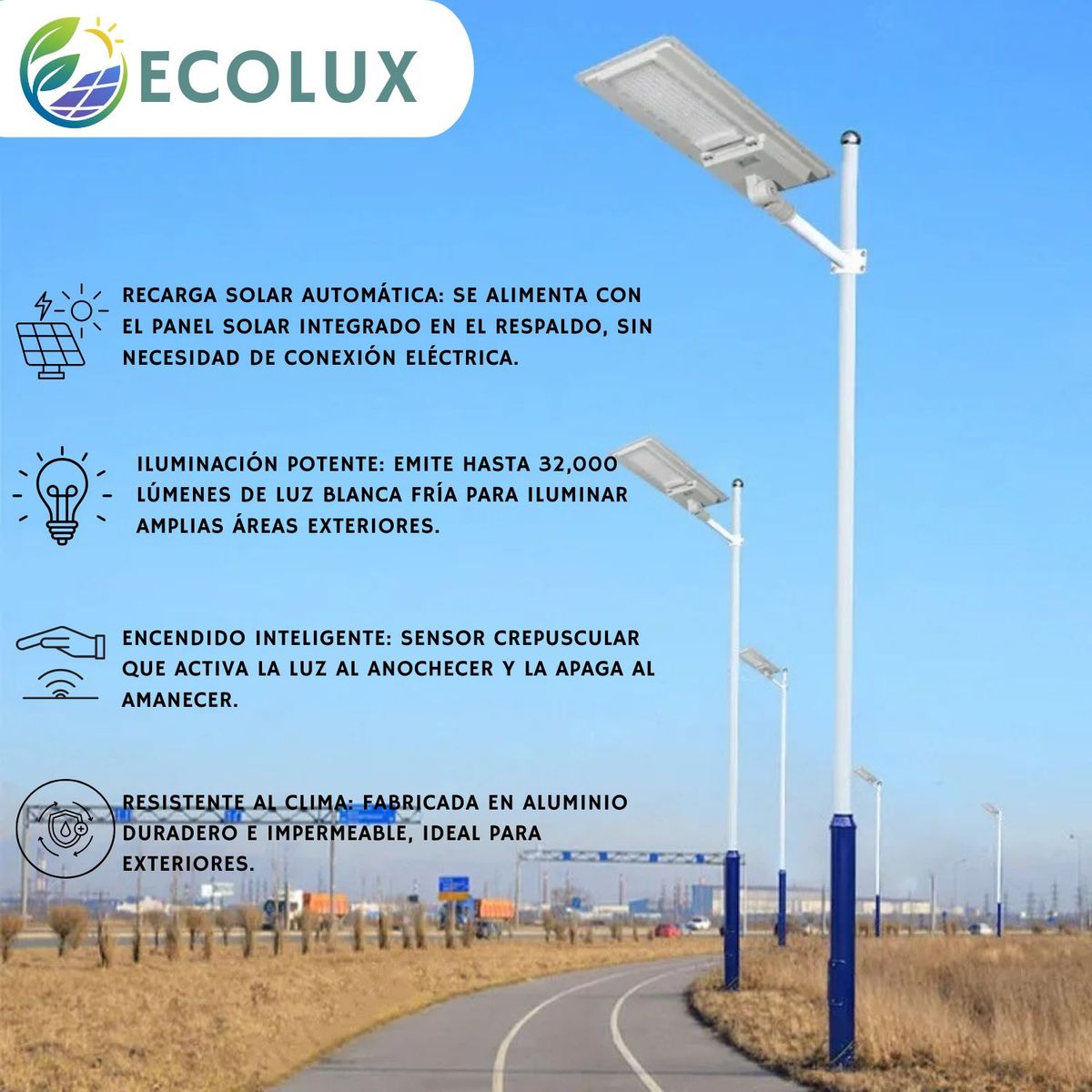 OEM - Farola Solar LED Para Exterior 240W