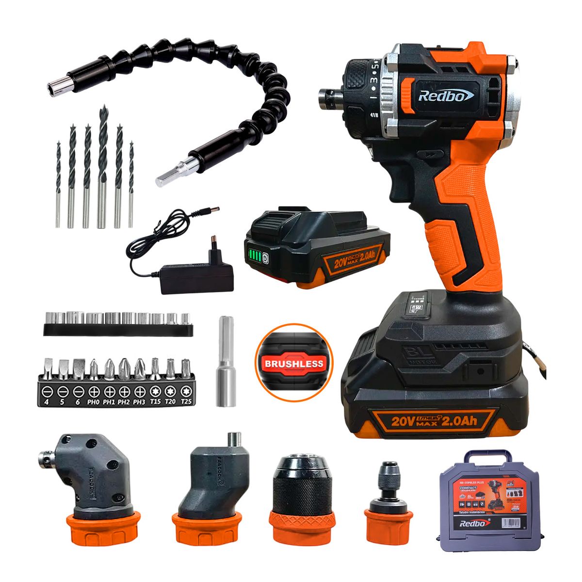 REDBO - Taladro Inalámbrico 20v Brushless 5 En 1 Redbo Multifuncional
