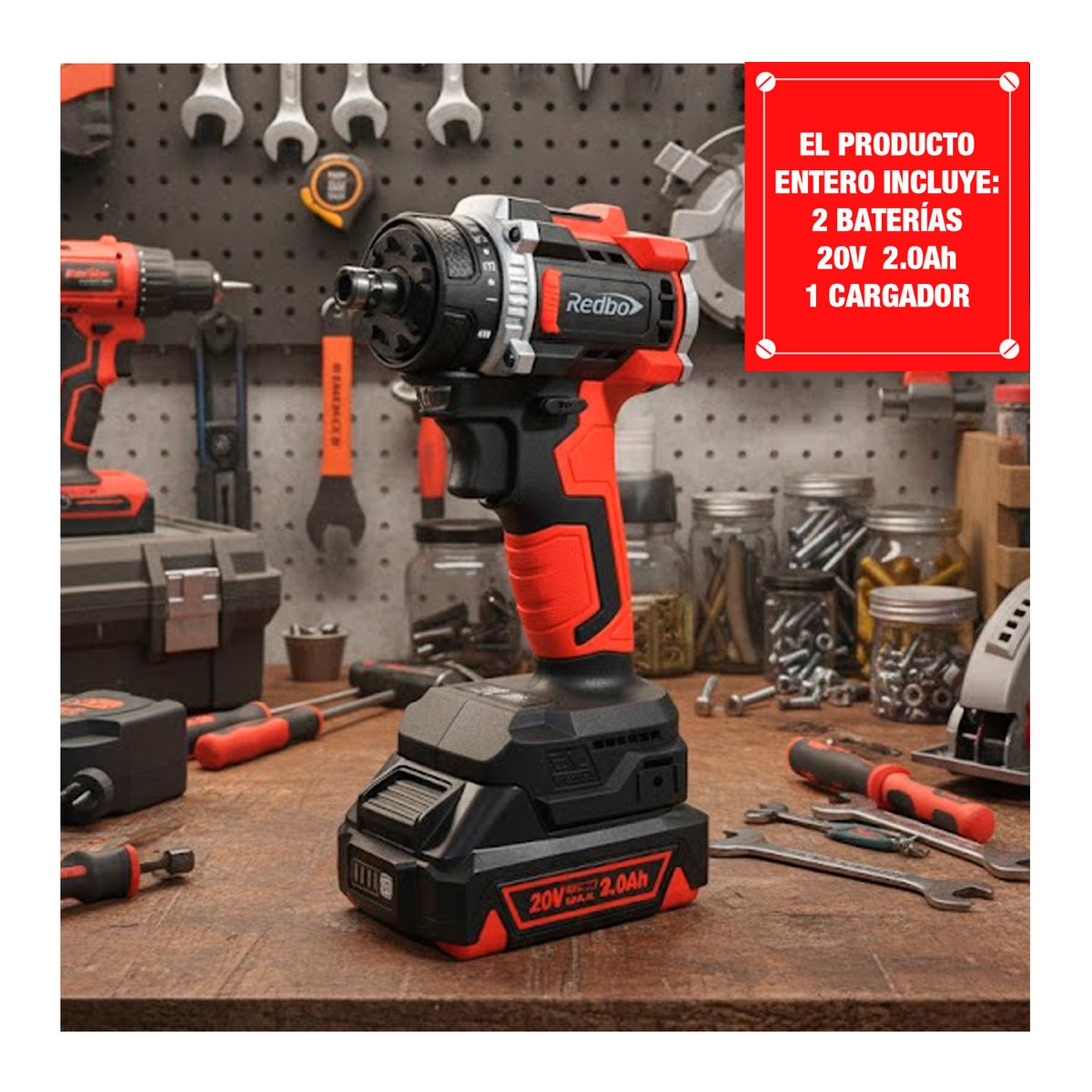 REDBO - Taladro Inalámbrico 20v Brushless 5 En 1 Redbo Multifuncional