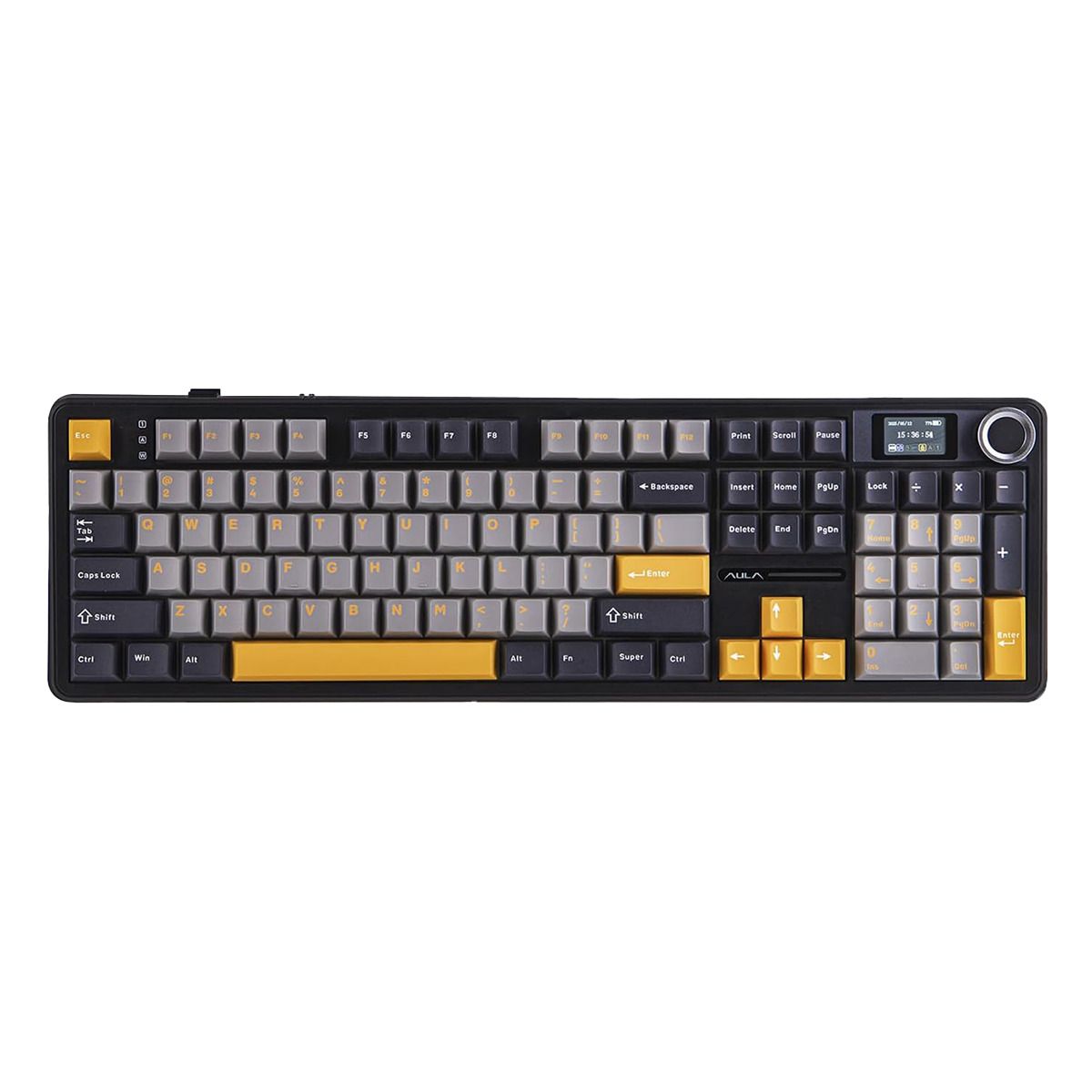 AULA - TECLADO AULA F108 PRO MECANICO GRIS NEGRO AMARILLO INGLES
