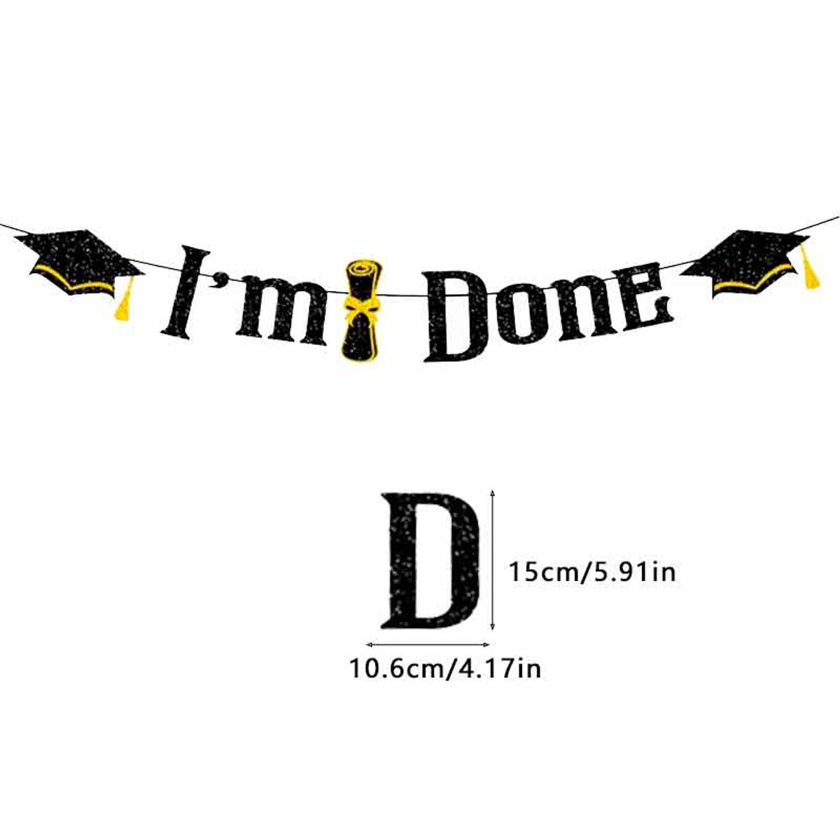 GENERICO - Juego de Birrete y Banner para Graduación  Decoración Lista