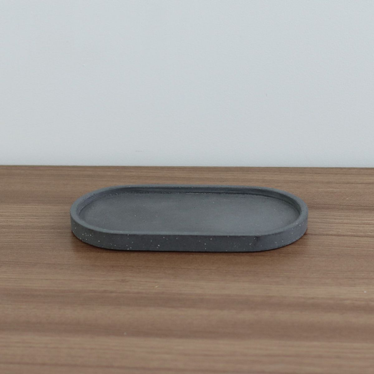 NIABEL - Bandeja Ovalada Concreto Gris Oscuro