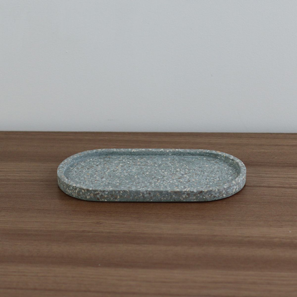 NIABEL - Bandeja Ovalada Terrazo Verde Agua