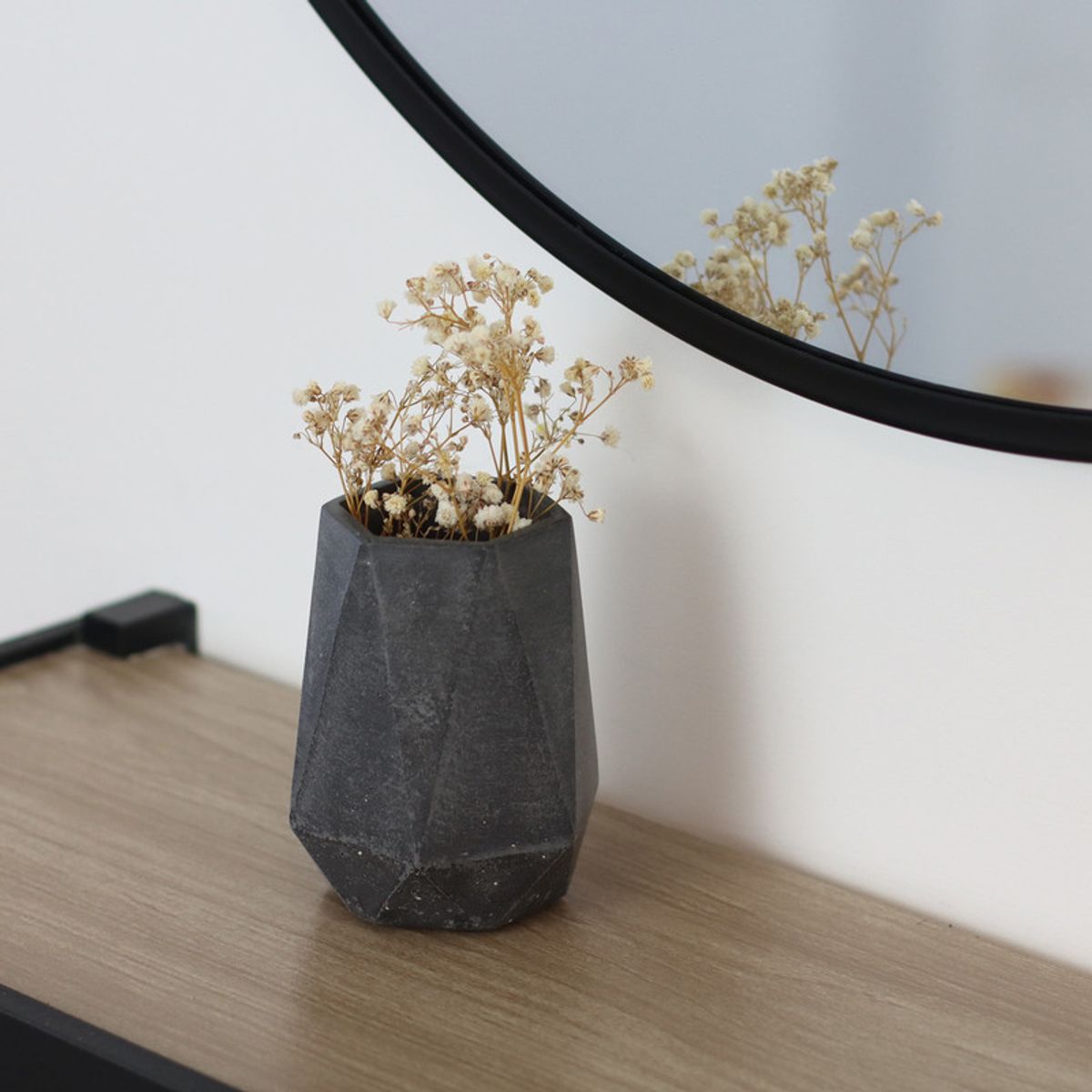 NIABEL - Florero Concreto Gris Oscuro