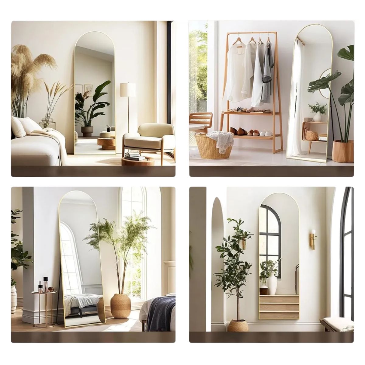 INSPIRA - Espejo Decorativo Grande Arco 147 x 36 cm Dorado