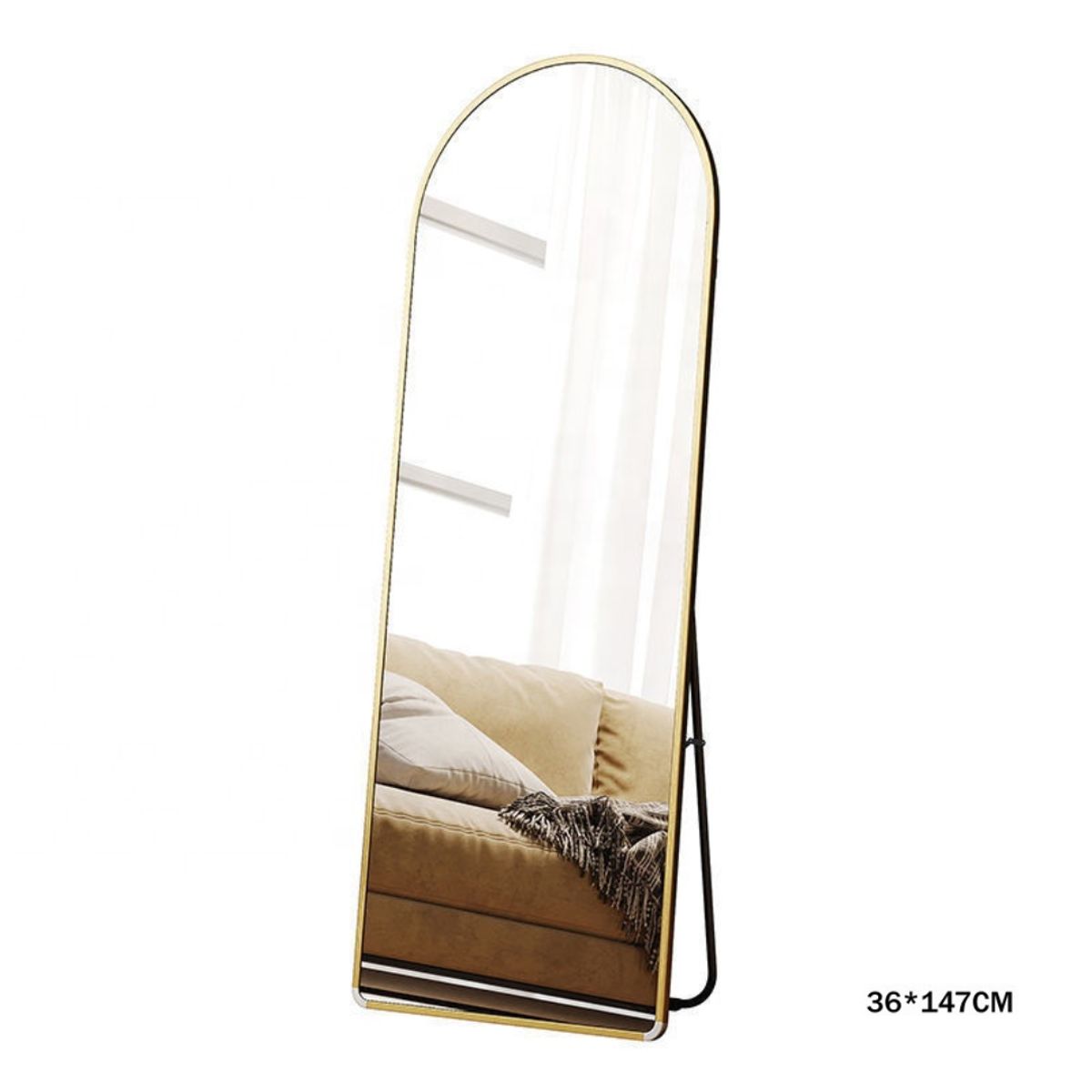 INSPIRA - Espejo Decorativo Grande Arco 147 x 36 cm Dorado