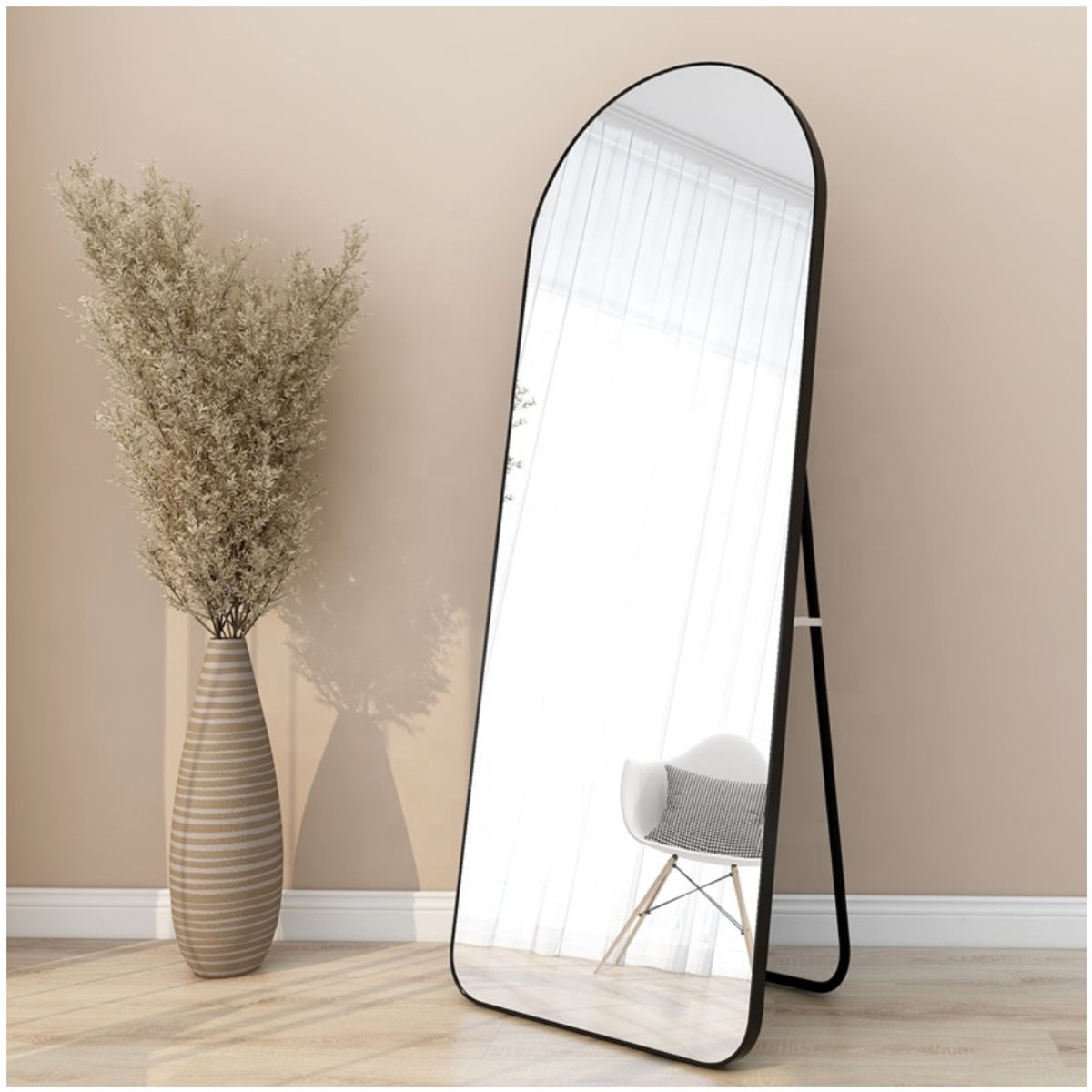 INSPIRA - Espejo Decorativo Grande Arco 147 x 36 cm Negro