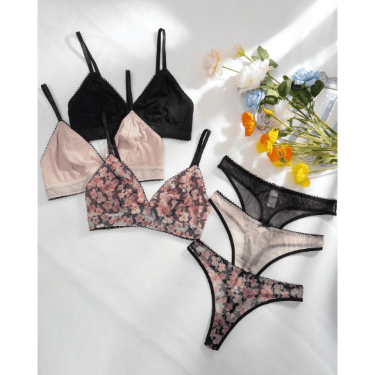 GENERICO - Pack x3 Sets de Lencería para mujer S - MULTICOLOR