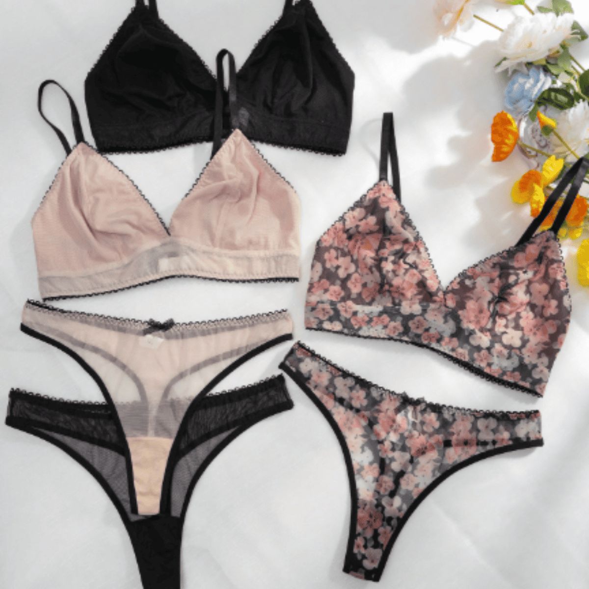 GENERICO - Pack x3 Sets de Lencería para mujer S - MULTICOLOR