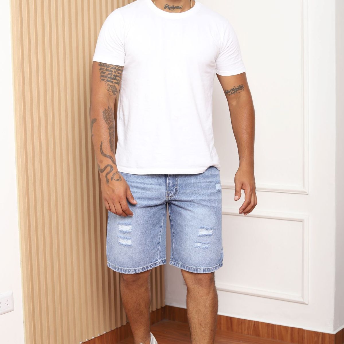 QH - Short Clásico de Denim para Hombre  100% Algodón
