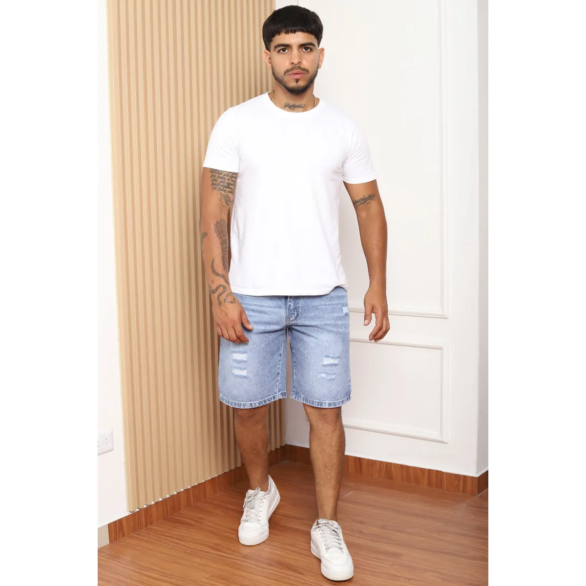 QH - Short Clásico de Denim para Hombre  100% Algodón