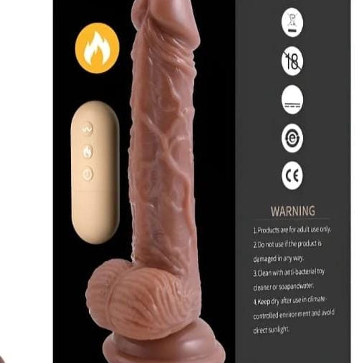 GENERICO - CONSOLADOR VIBRADOR SUPER REALISTA CON CONTROL REMOTO 22CM