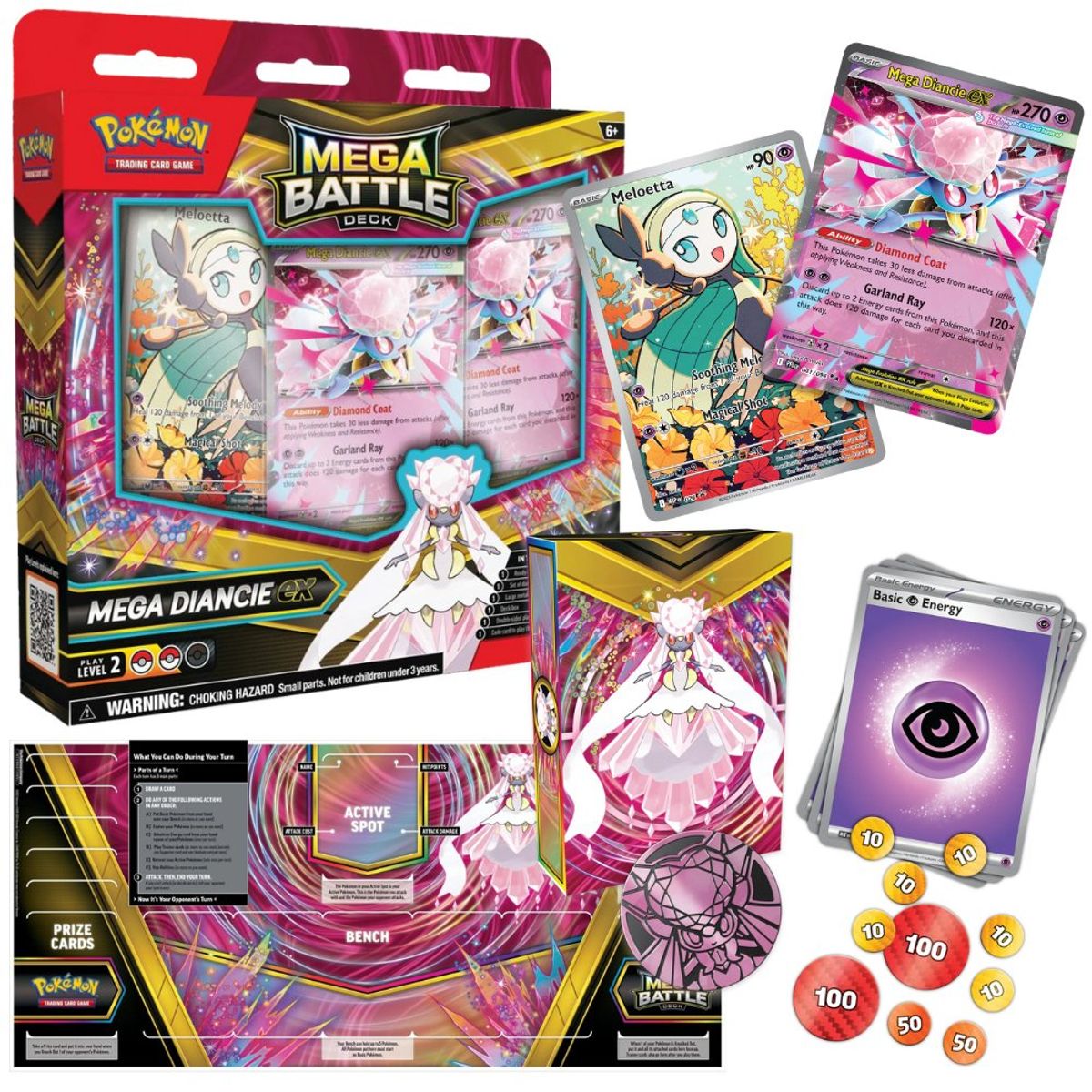POKEMON - Cartas Pokemon TCG Mega Battle Deck Mega Diancie Cards Set Inglés