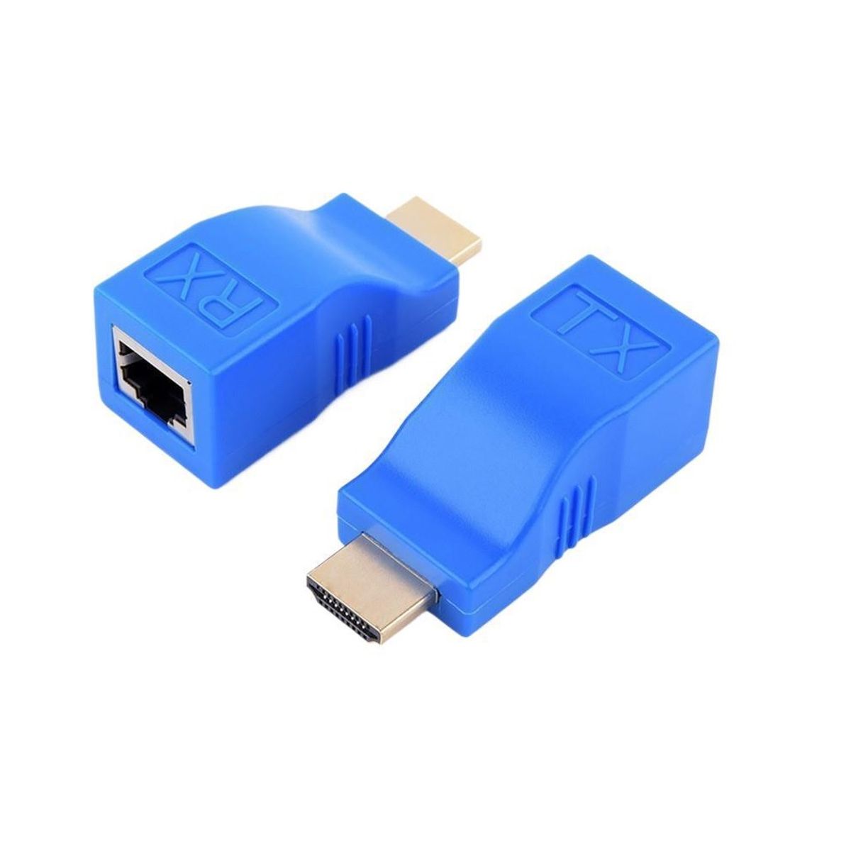 GENERICO - Adaptador Extensor HDMI a Red Rj45 Cat5e/6 Utp, 30 Metros Pack 2 Unidades