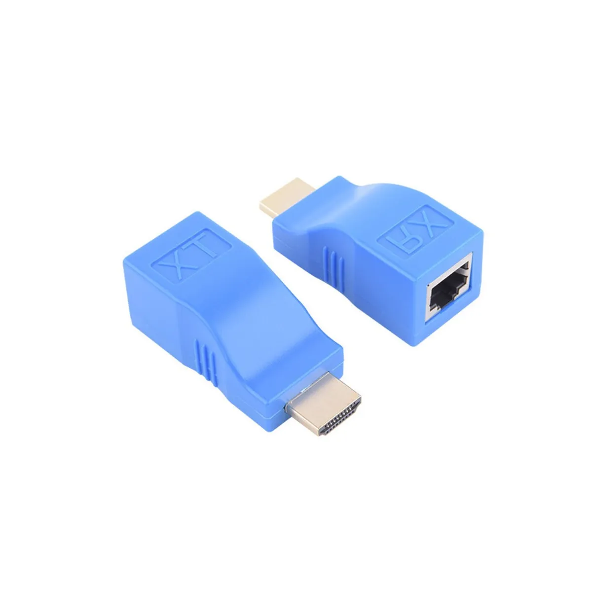 GENERICO - Adaptador Extensor HDMI a Red Rj45 Cat5e/6 Utp, 30 Metros Pack 2 Unidades