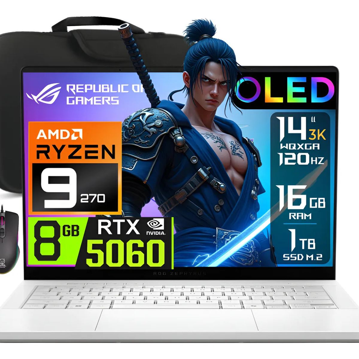 ASUS - Laptop Asus Zephyrus G14 OLED Ryzen 9-270 16gb 1tb Nvidia Rtx 5060 14" 3K 120hz