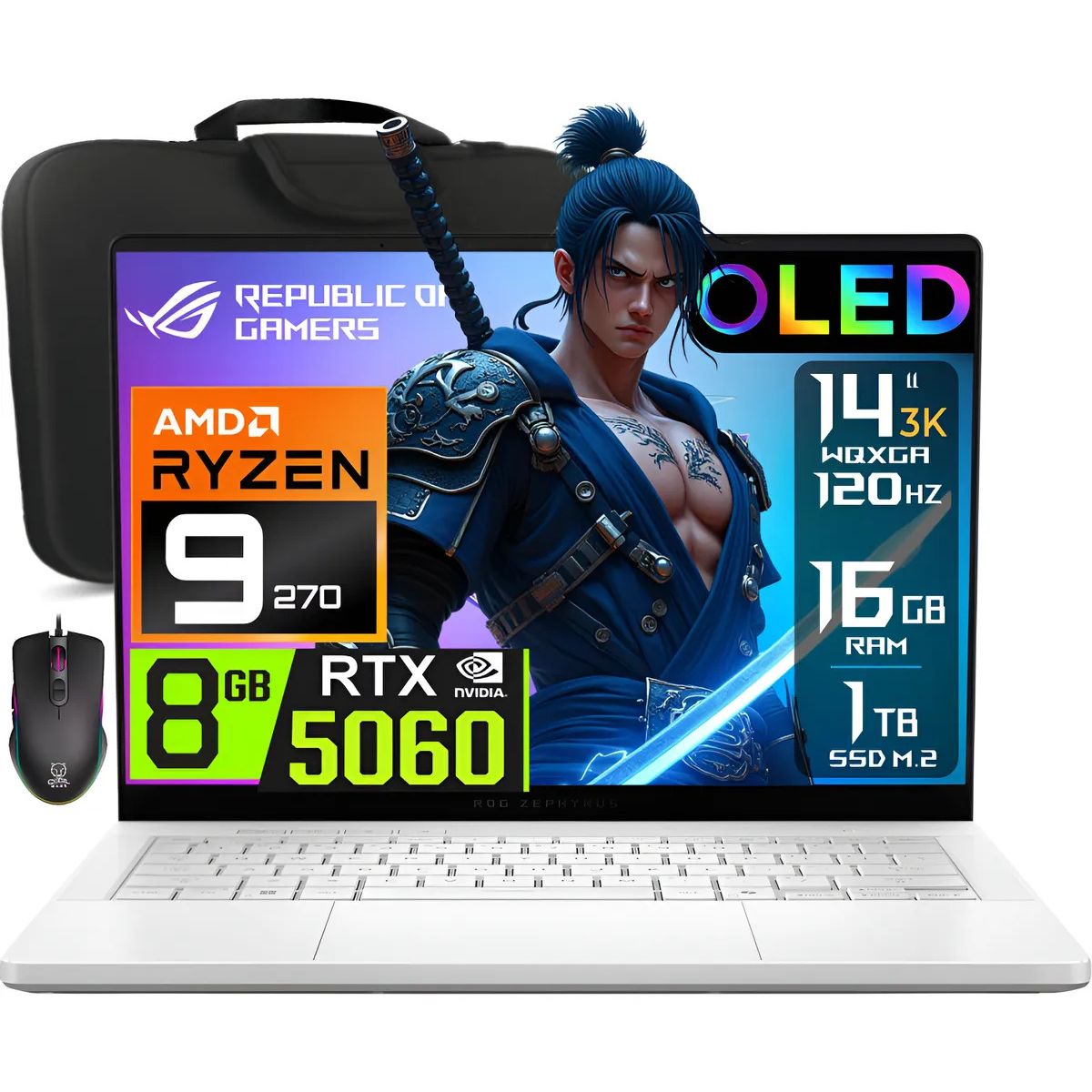 ASUS - Laptop Asus Zephyrus G14 OLED Ryzen 9-270 16gb 1tb Nvidia Rtx 5060 14" 3K 120hz