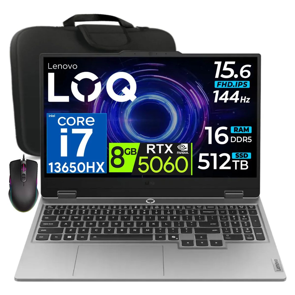 LENOVO - Laptop Lenovo Loq 15 Core i7-13650hx 16gb 512gb Nvidia RTX5060 8gb 15.6" FHD 144hz