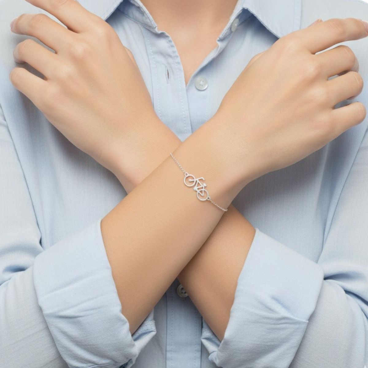 ESPIRAL ROJO - Pulsera Bicicleta - Plata