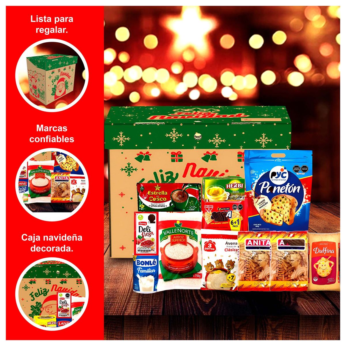 GENERICO - Canasta Navideña Samy de 11 Productos Incluidos