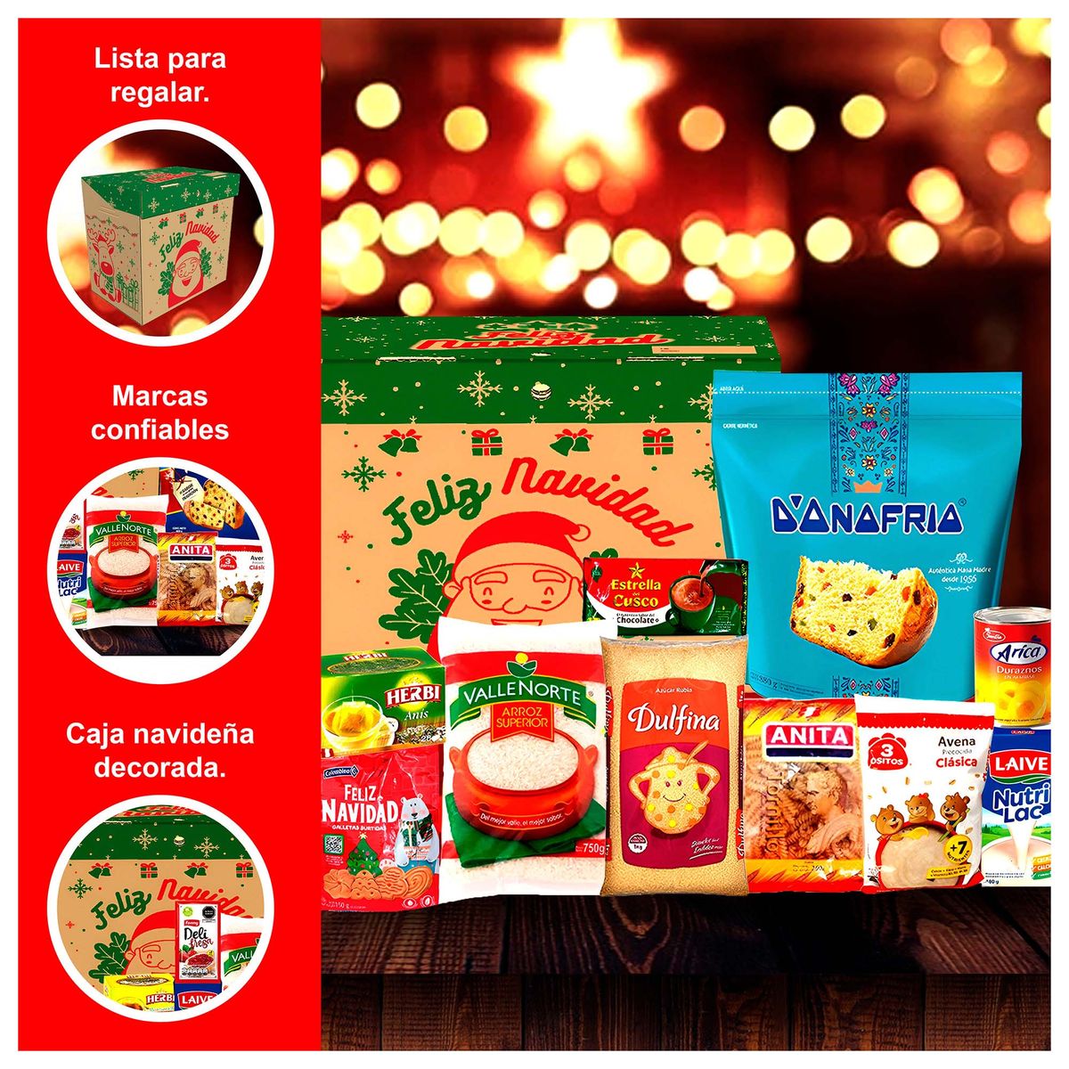GENERICO - Canasta Navideña Killa de 11 Productos Incluidos
