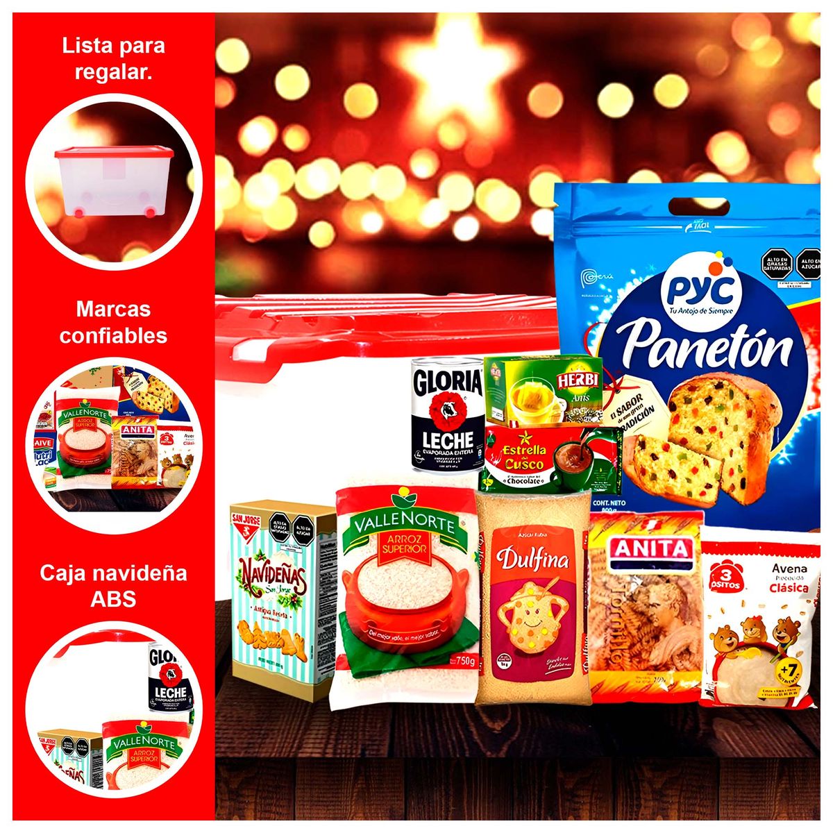 GENERICO - Canasta Navideña Reyes Magos con 9 Productos Incluidos