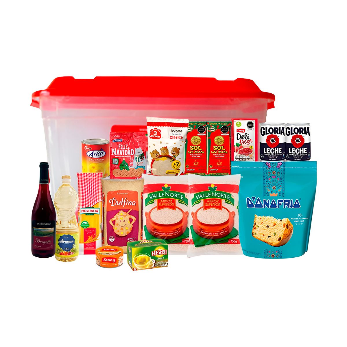 GENERICO - Canasta Navideña Sasha con 17 Productos Incluidos
