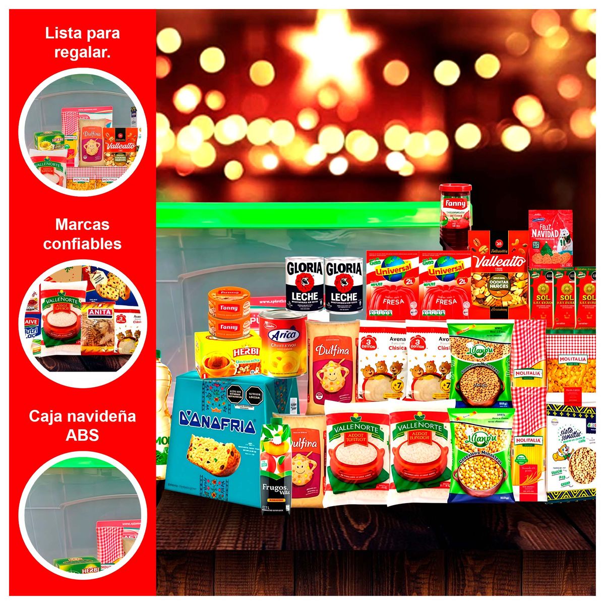 GENERICO - Canasta Navideña Joya con 23 Productos Incluidos