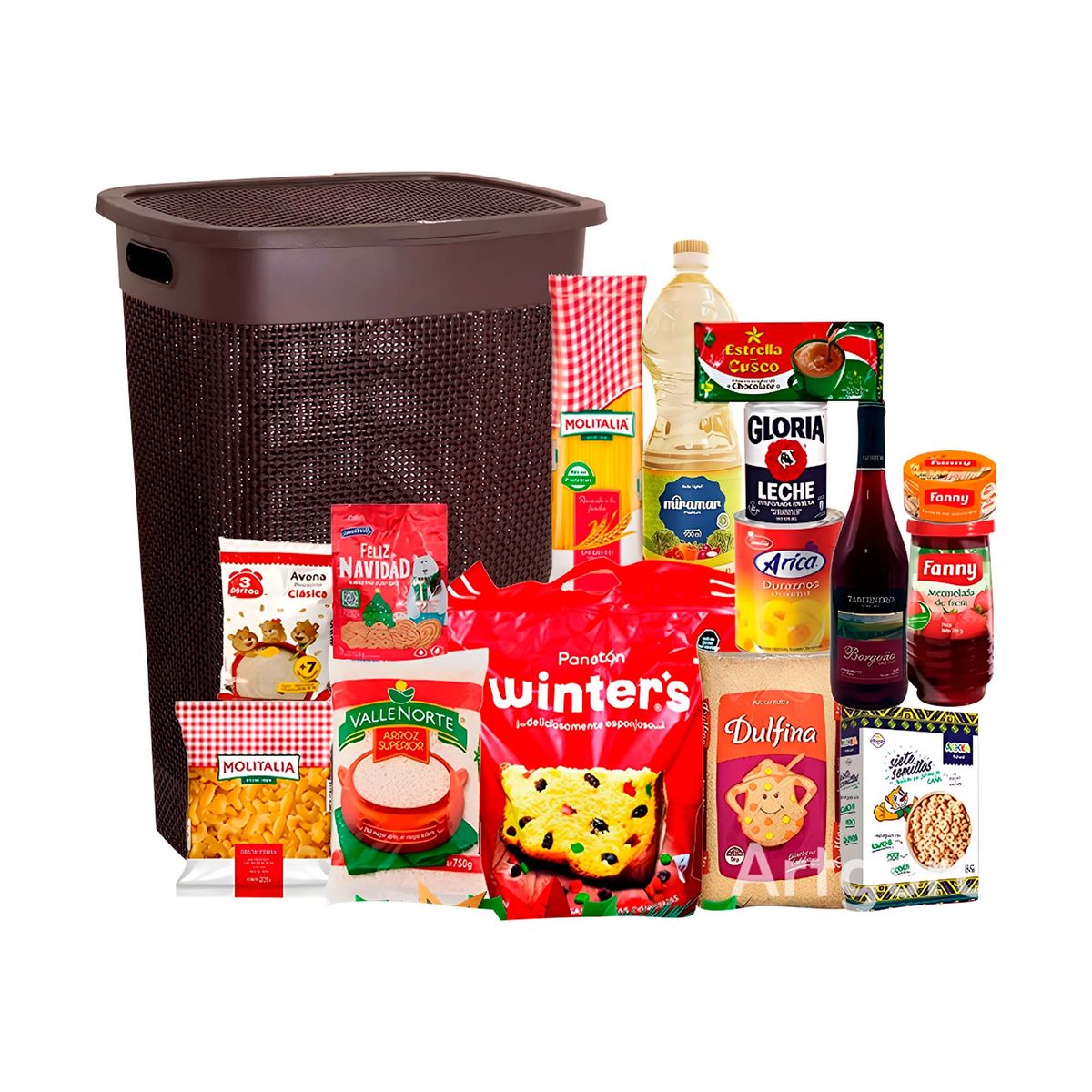 GENERICO - Canasta Navideña Moray con 15 Productos Incluidos