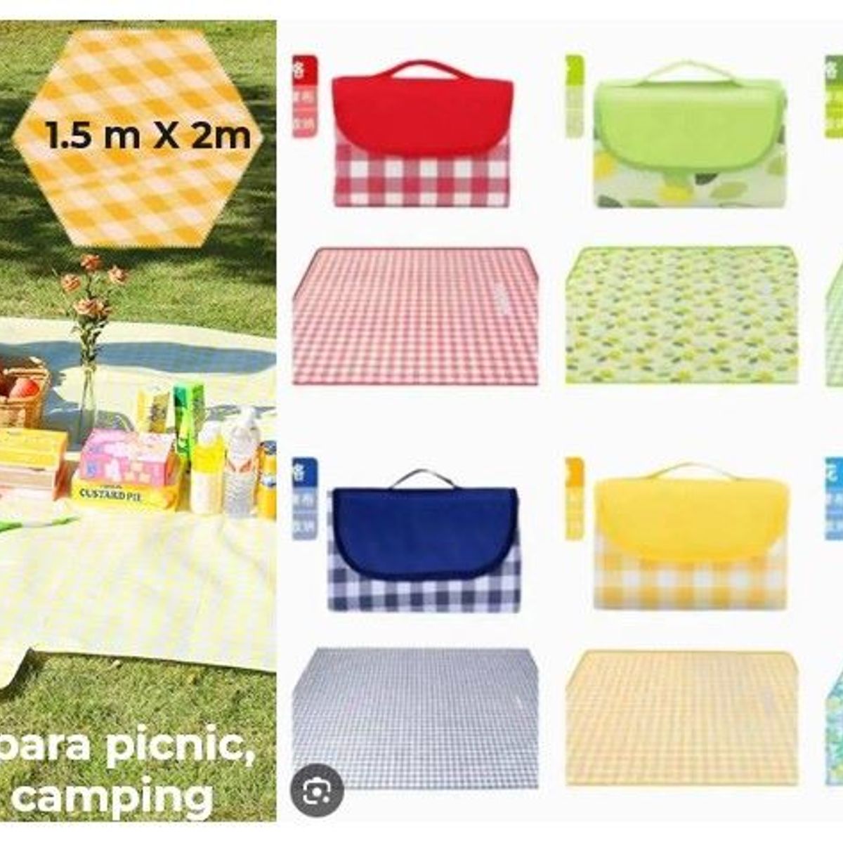 GENERICO - Mantel para Picni o Camping 145 x 200 cm Diseño Variados