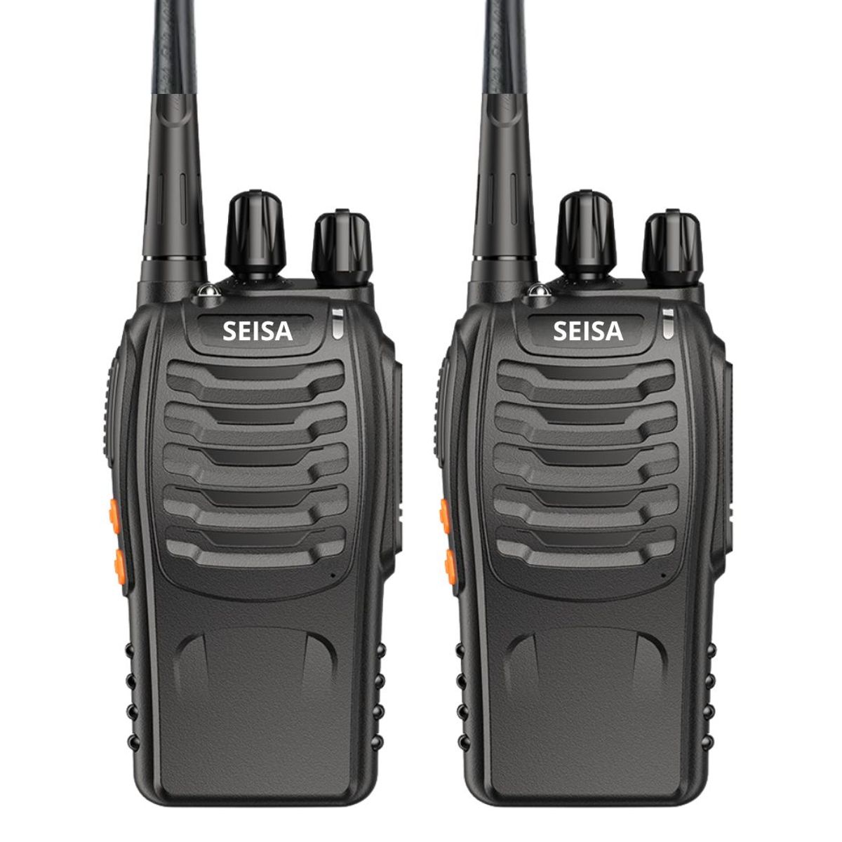 SEISA - Walkie Talkie SEISA UHF 5W 16 Canales Alcance hasta 5 km, VOX, Linterna, FM y CTCSS/DCS (2 Unidades)