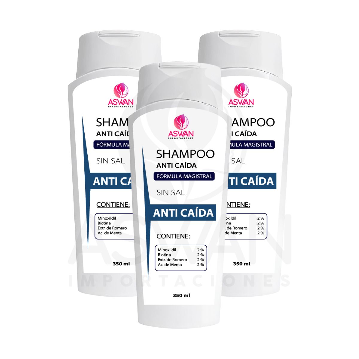 GENERICO - Pack x3 Shampoo Anti Caída 350 ml