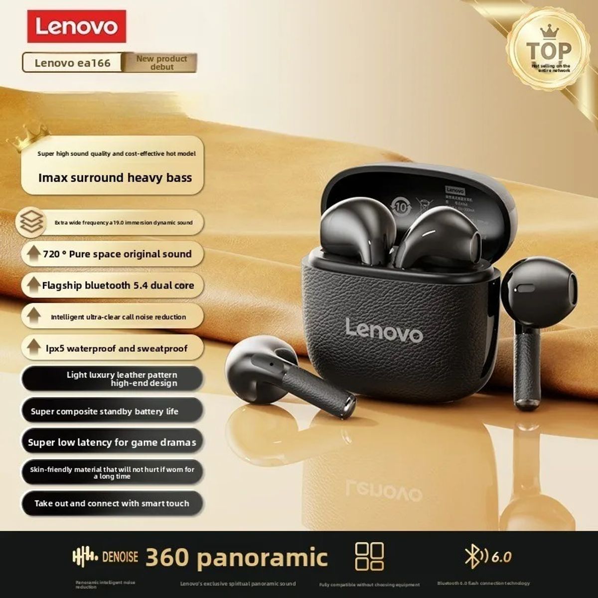 LENOVO - Audífono In-Ear Bluetooth EA166