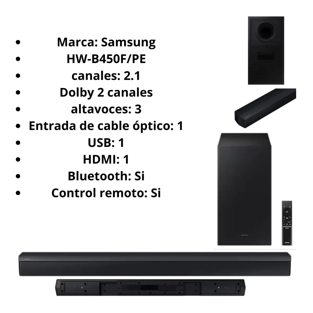 SAMSUNG - Soundbar Samsung Dolby Atmos 2.1 Ch. HW-B450F (2025)