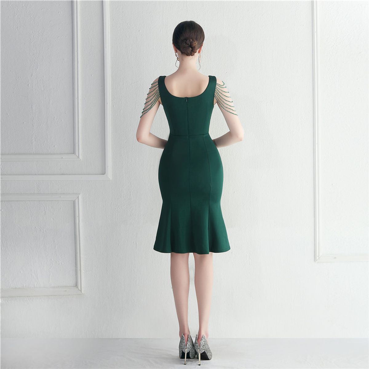 GENERICO - Vestido Corte Princesa Elegante Verde - Vestido Eva