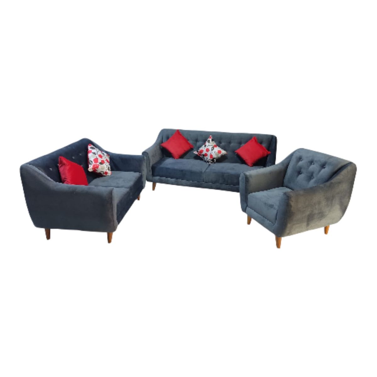 GENERICO - seccional vintage 3 2 1 gris oscuro + 3 cojines de regalo