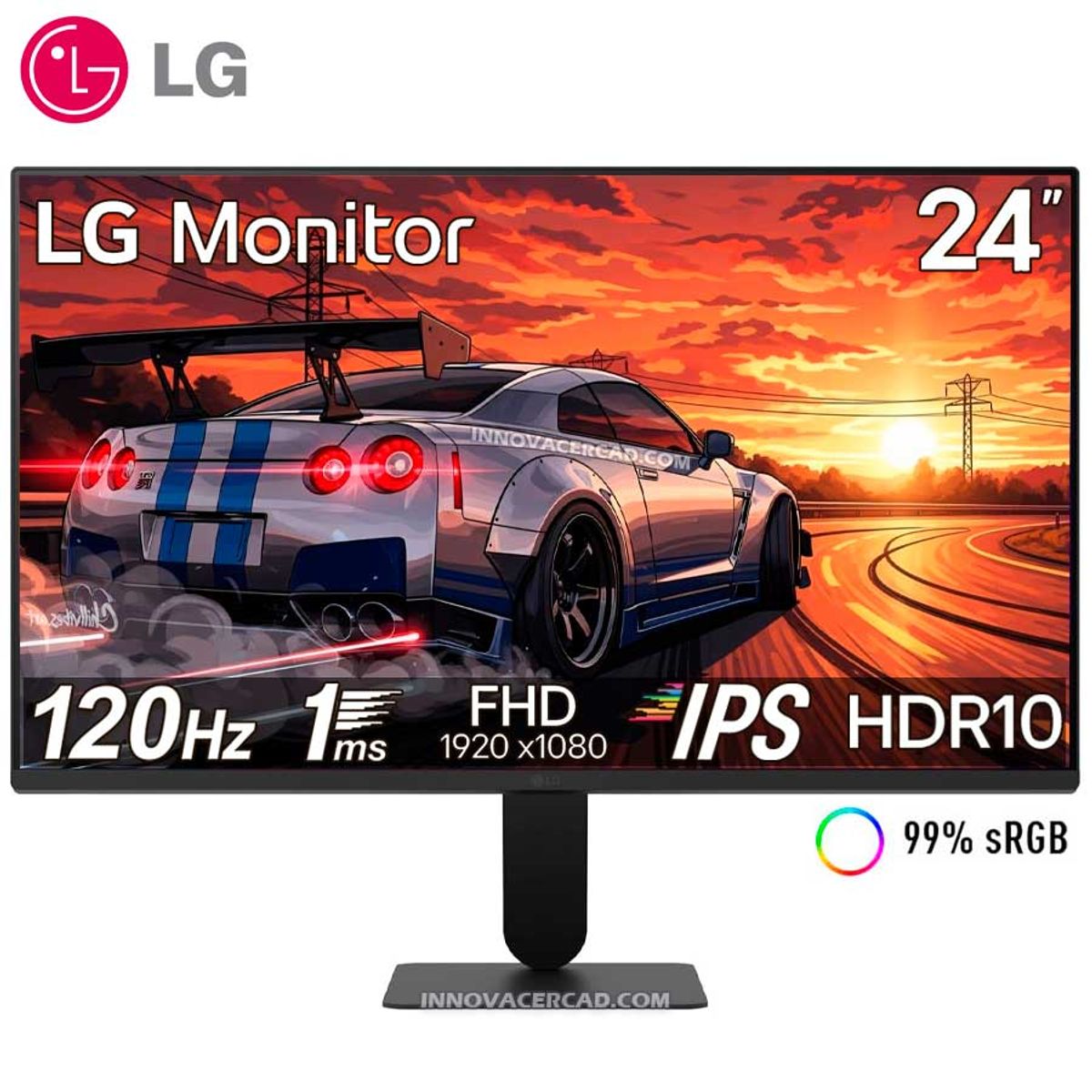 LG - Monitor LG 24U411A-B 24 IPS FHD 1920 x 1080 120Hz 1ms MBR HDR10
