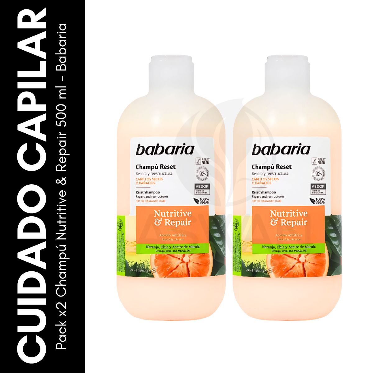 GENERICO - Pack x2 Champú Nutritive & Repair 500 ml - Babaria