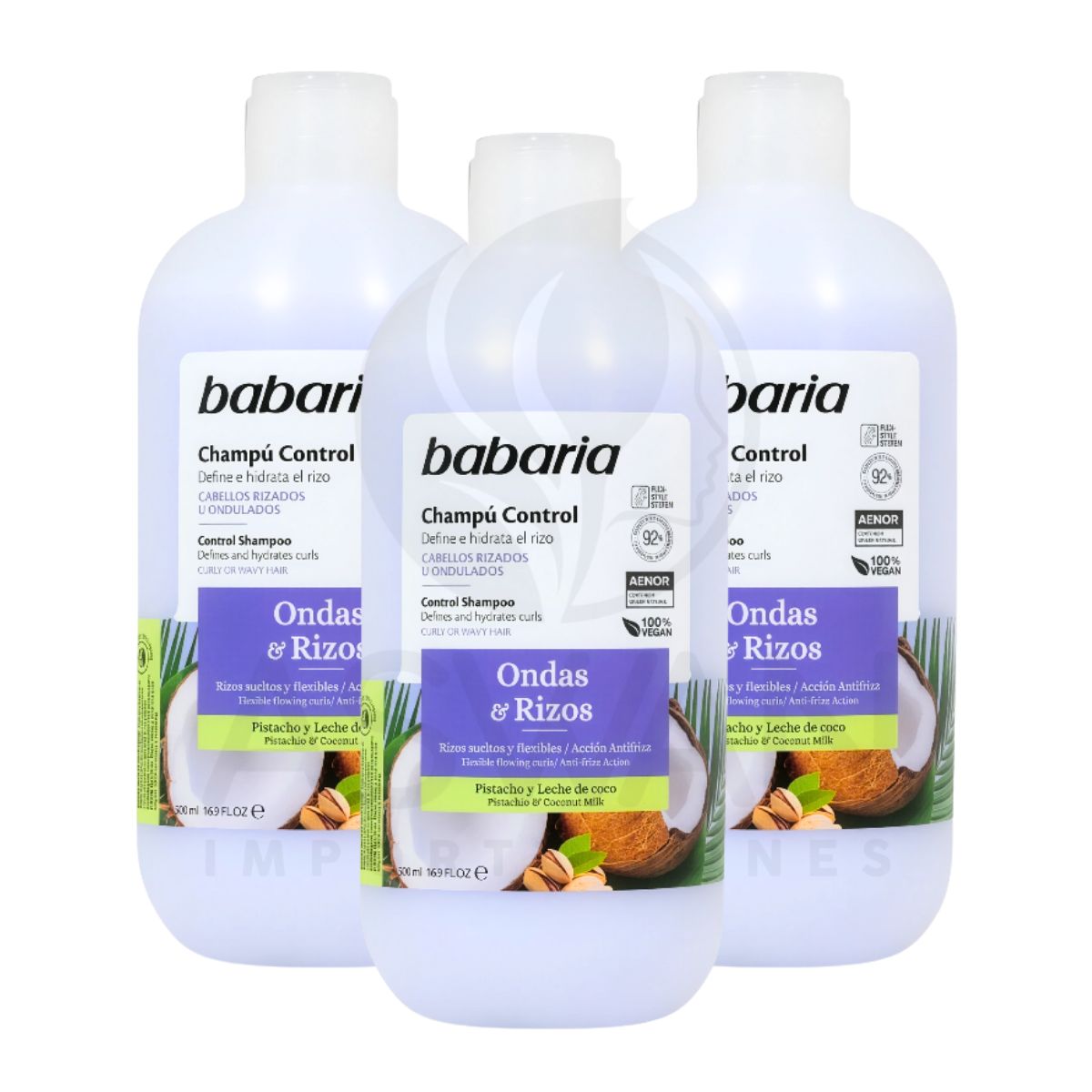 GENERICO - Pack x3 Champú Ondas & Rizos 500 ml - Babaria