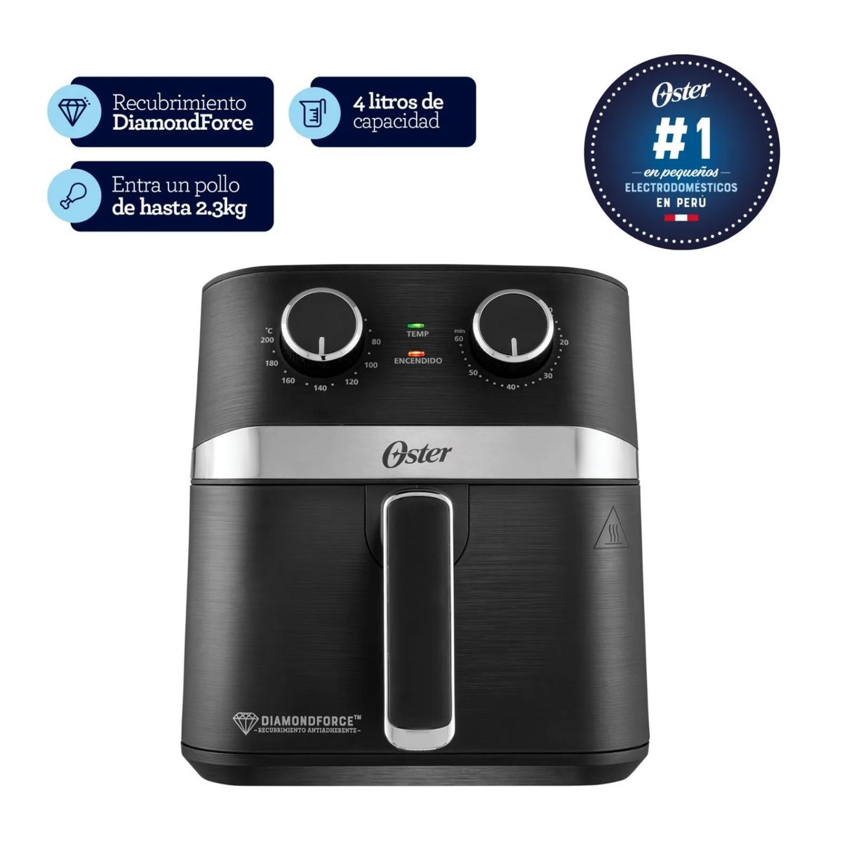 OSTER - Freidora De Aire Oster 4L Manual Con Revestimiento Antiadherente + Hervidor